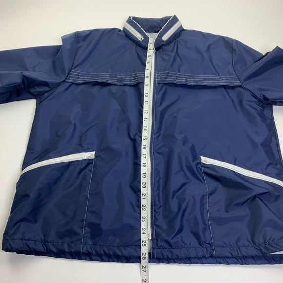Vintage Aqua Sheen Packable Hooded Jacket Blue M - Picture 8 of 11